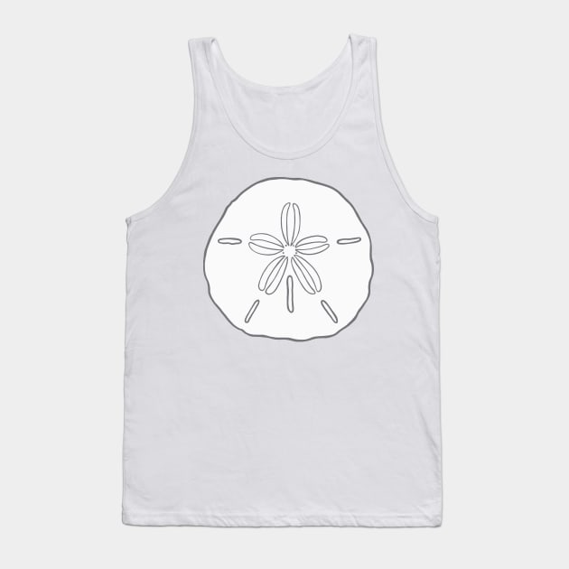 Grey Sand Dollar Beach Illustration Tank Top by murialbezanson